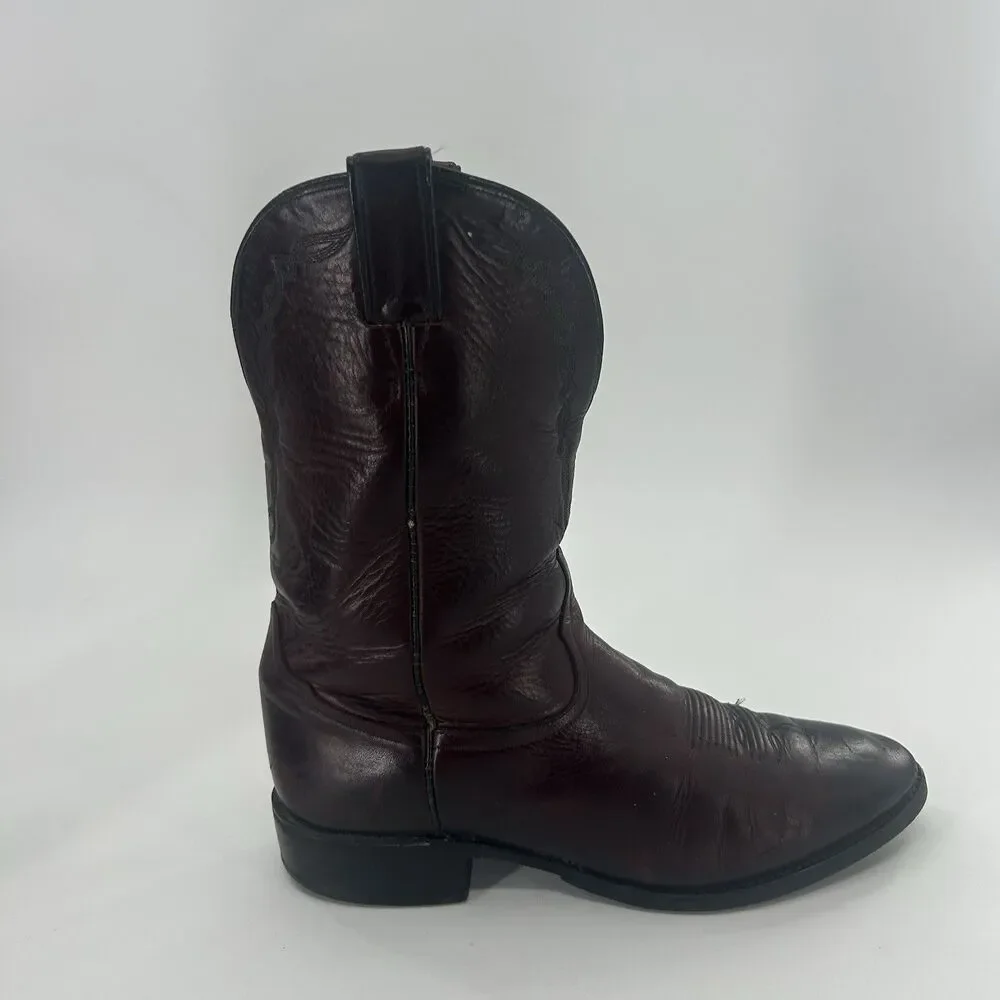 Vintage Tony Lama 0010 Leather Western Cowboy Boots Mens Size 10 Vibram Soles.